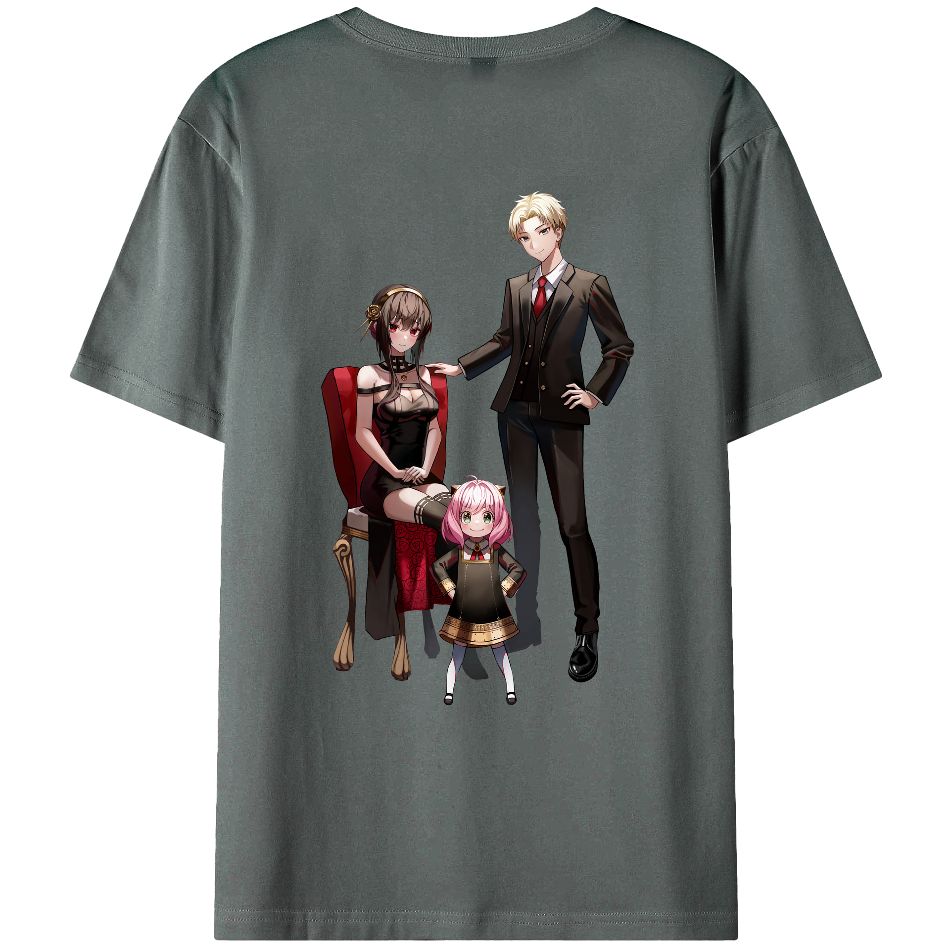 （画像用） SPY×FAMILY间谍家家酒 綿100％ メンズ半袖Tシャツ（バックプリント） 通気性